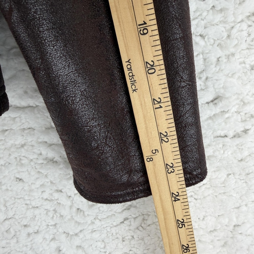 Lauren Ralph Lauren Coat Womens Medium Brown Faux Leather Shearling‎ Pea Coat - Picture 8 of 10